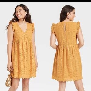 Knox Rose babydoll vee-neck eyelet dress